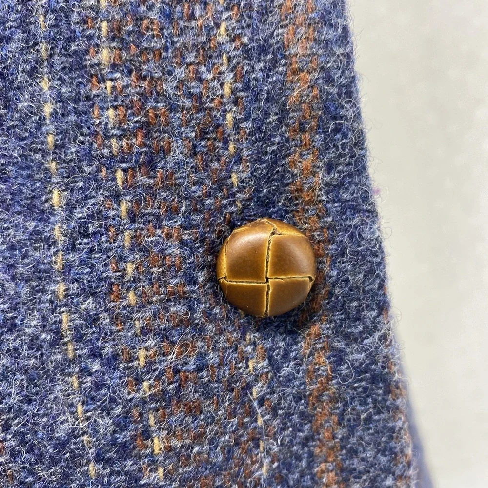 Vintage Madison Wool Skirt Blue Striped Button Detail Preppy Classic 28"‎ Waist - Picture 3 of 11